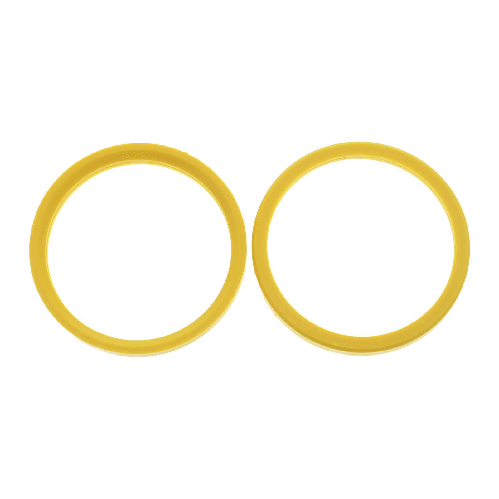 4x BRANDT Zentrierringe 76,0 x 65,1 mm Hellgelb Radnabe Felgen Ringe