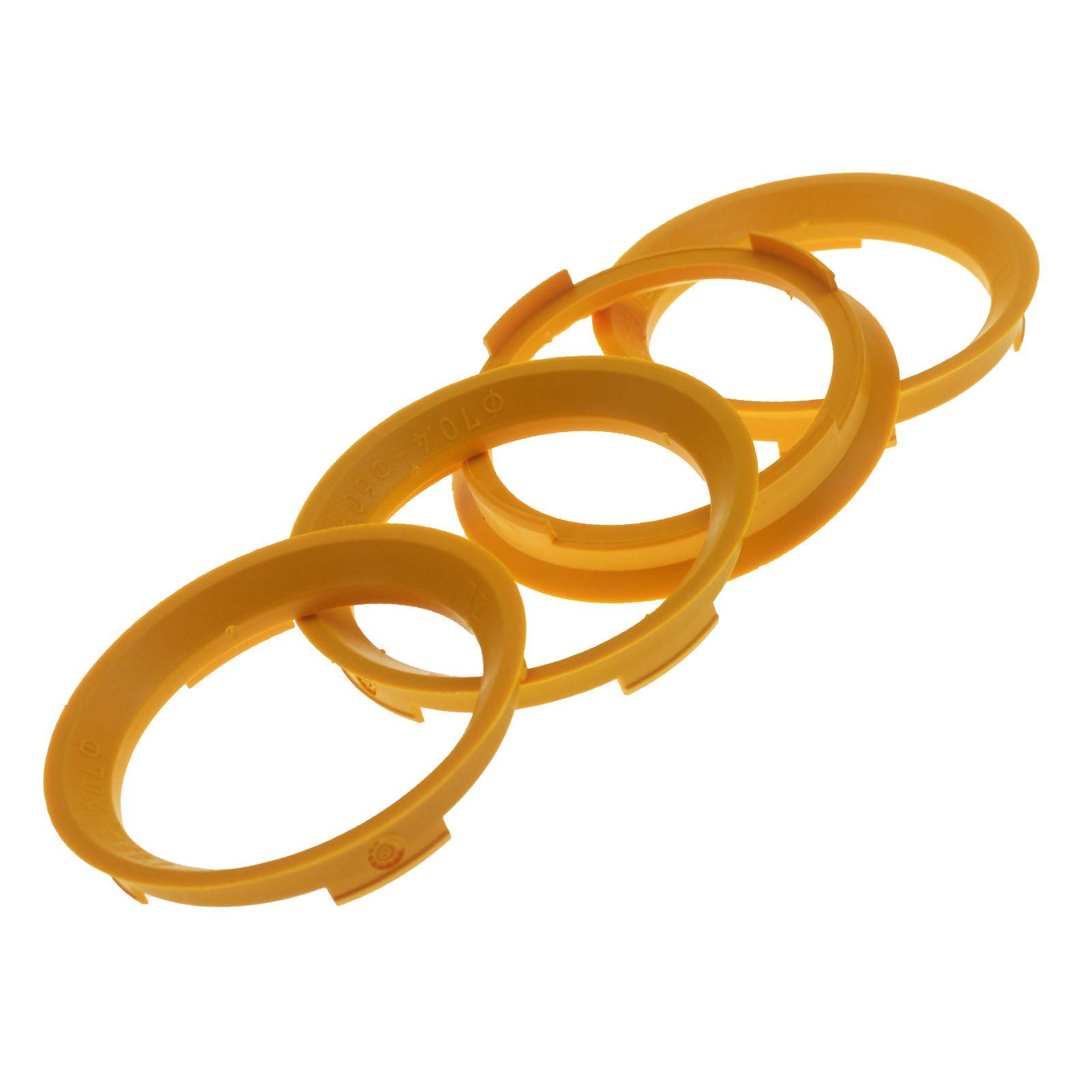 4x BRANDT Zentrierringe 70,4 x 60,1 mm Gelb Radnabe Felgen Ringe + 1x Reifen Kreide Fett Stift