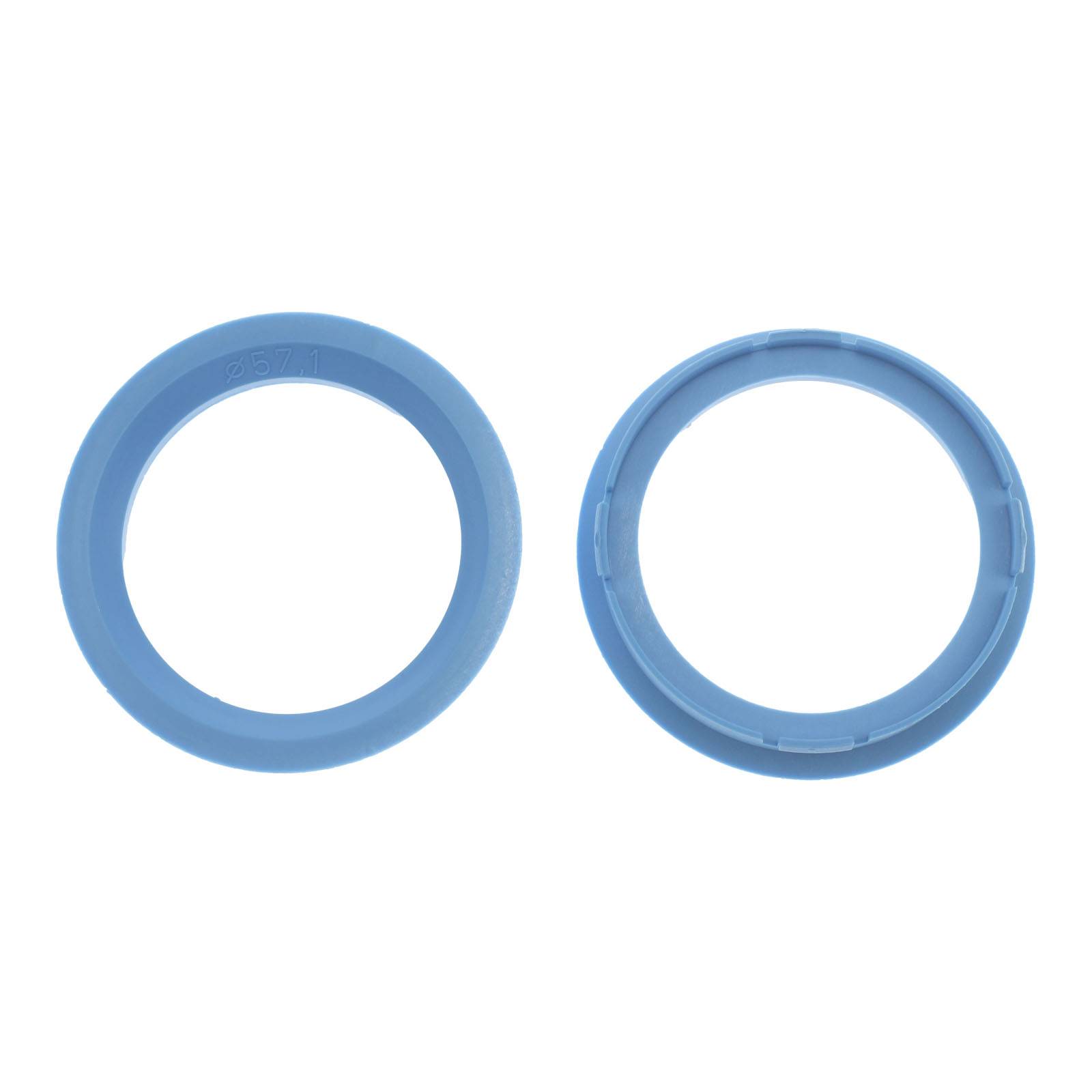 4x BRANDT Zentrierringe 70,0 x 57,1 mm Hellblau Radnabe Felgen Ringe + 1x Reifen Kreide Fett Stift