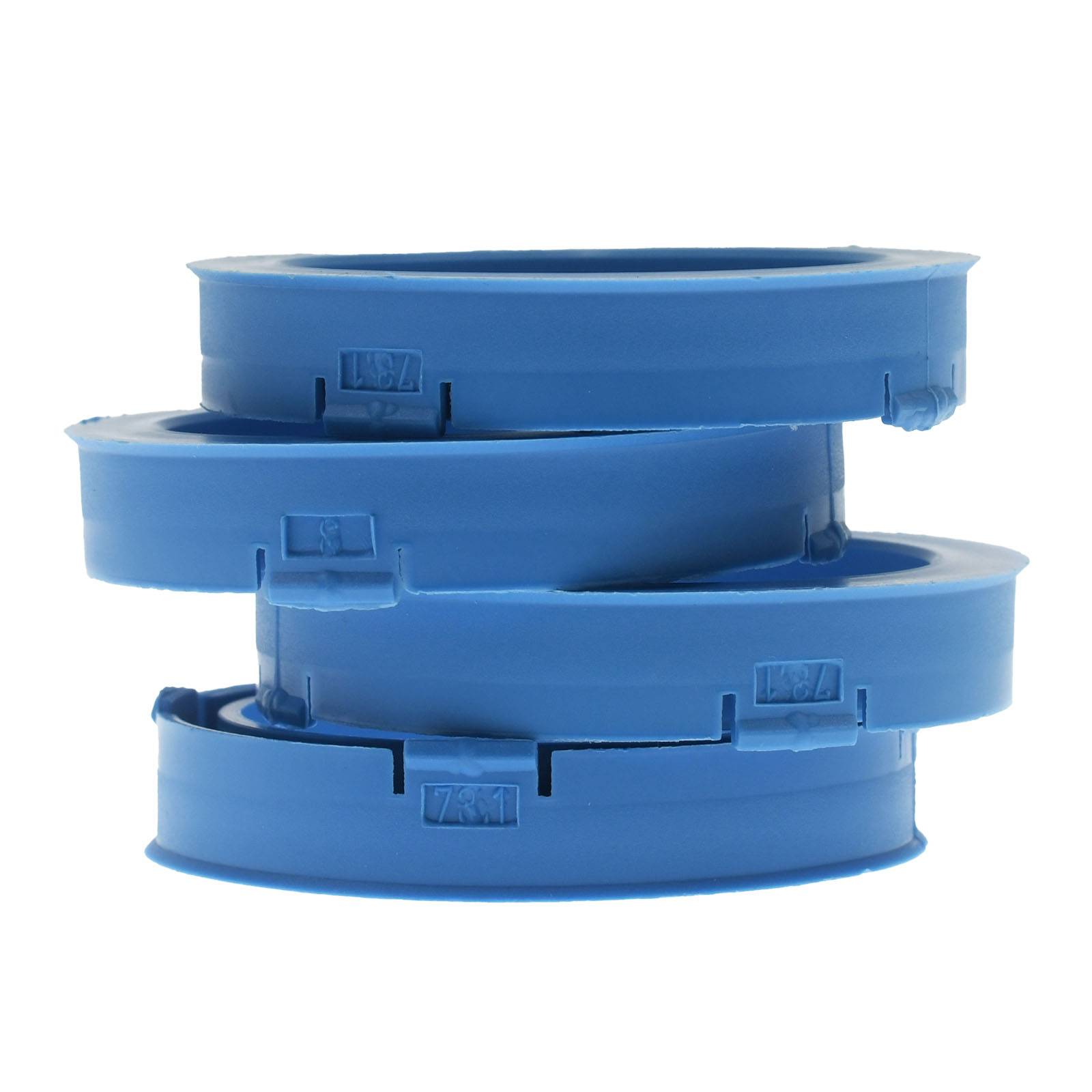 4x BRANDT Zentrierringe 73,1 x 56,6 mm Hellblau Radnabe Felgen Ringe