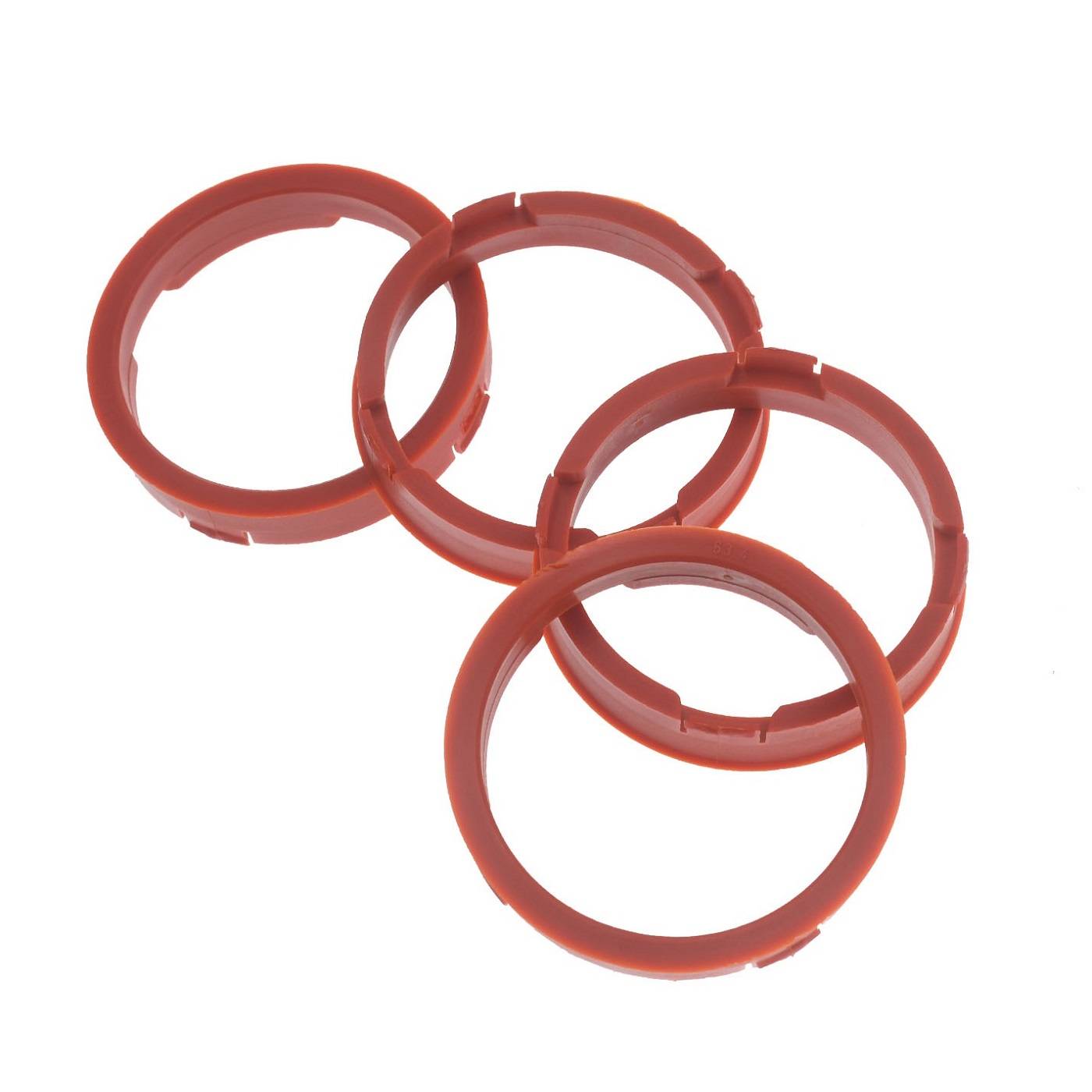 4x BRANDT Zentrierringe 73,1 x 63,4 mm rot Radnabe Felgen Ringe
