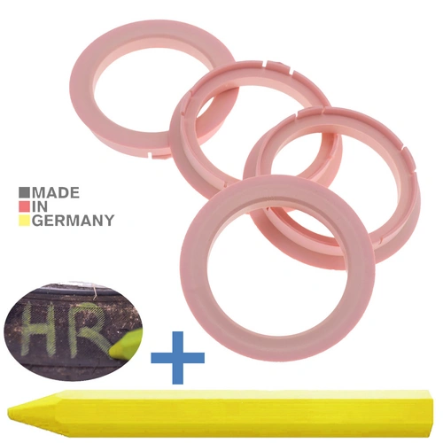 4x BRANDT Zentrierringe 74,1 x 60,1 mm Rosa Radnabe Felgen Ringe + 1x Reifen Kreide Fett Stift 4x BRANDT Zentrierringe 74,1 x 60,1 mm Rosa Radnabe Felgen Ringe + 1x Reifen Kreide Fett Stift