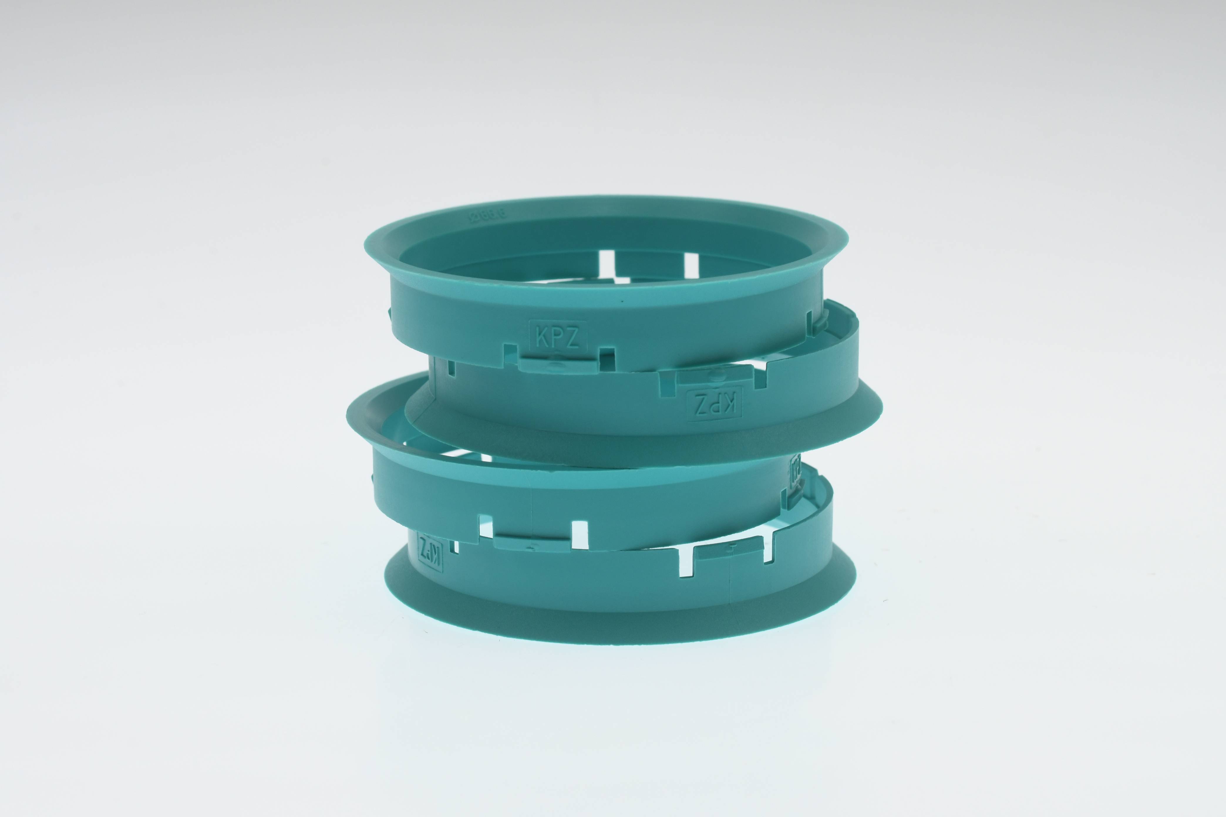 4x BRANDT Zentrierringe 70,0 x 66,6 mm Türkis Radnabe Felgen Ringe + 1x Reifen Kreide Fett Stift