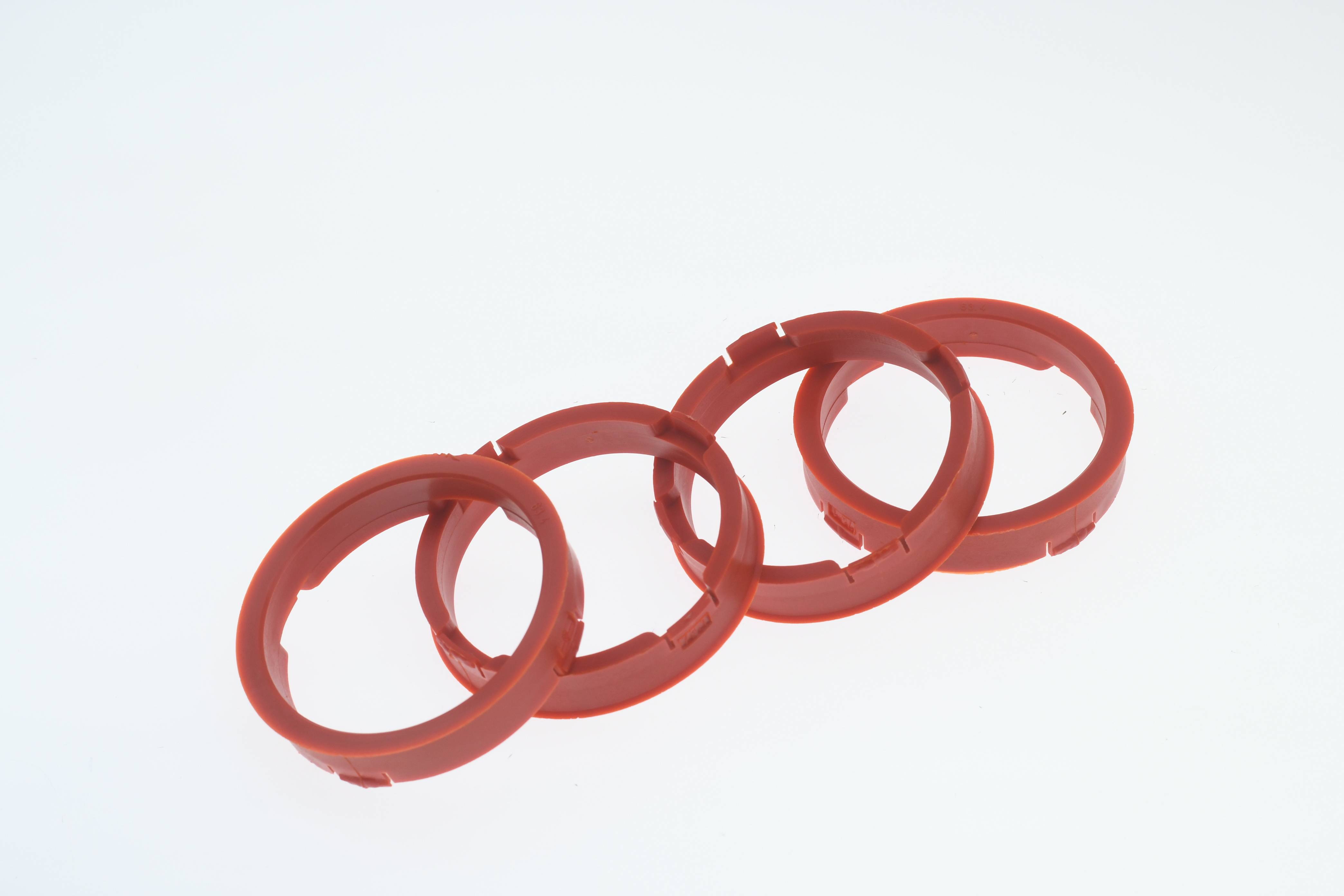 4x BRANDT Zentrierringe 73,1 x 63,4 mm Rot Radnabe Felgen Ringe + 1x Reifen Kreide Fett Stift