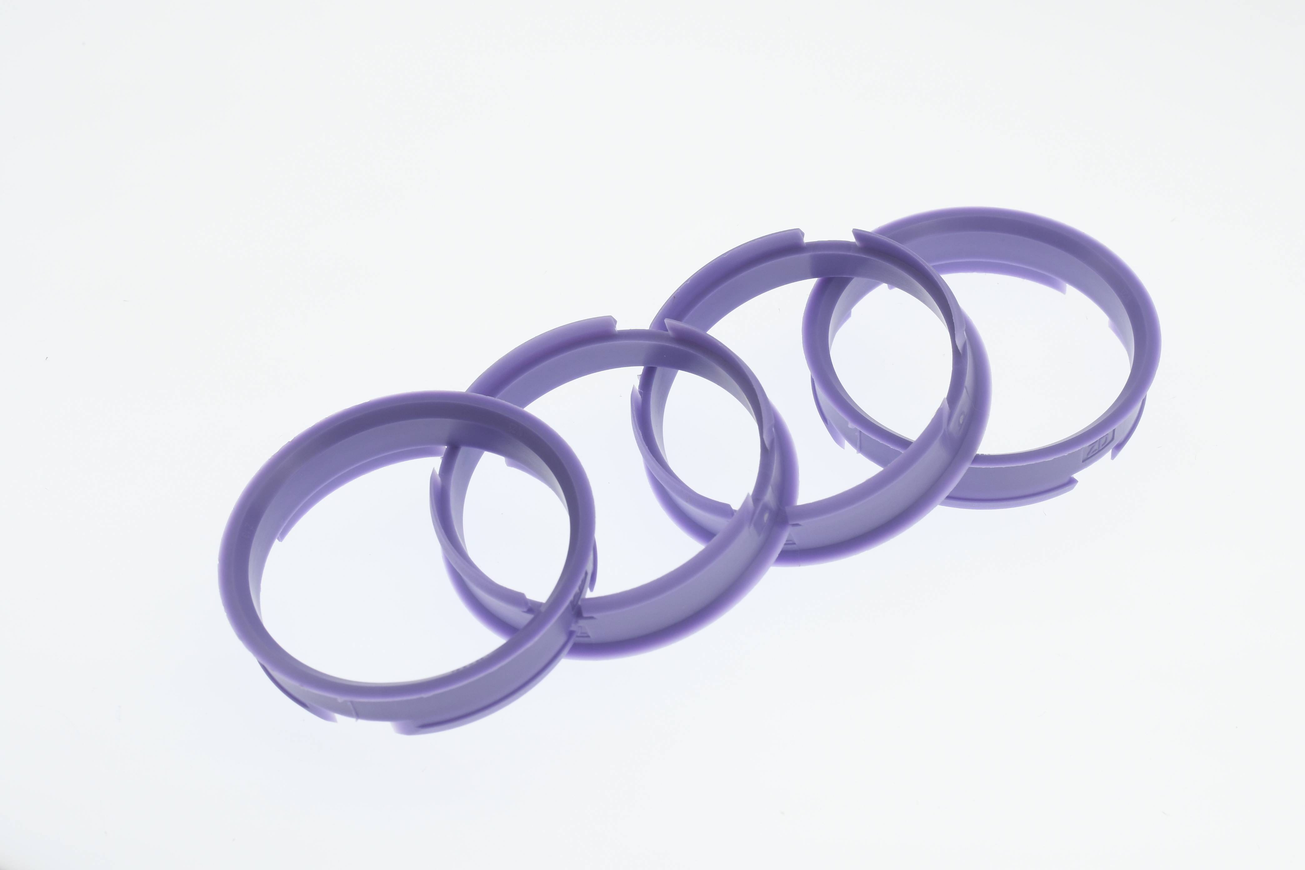 4x BRANDT Zentrierringe 72,6 x 66,1 mm Lila Radnabe Felgen Ringe + 1x Reifen Kreide Fett Stift