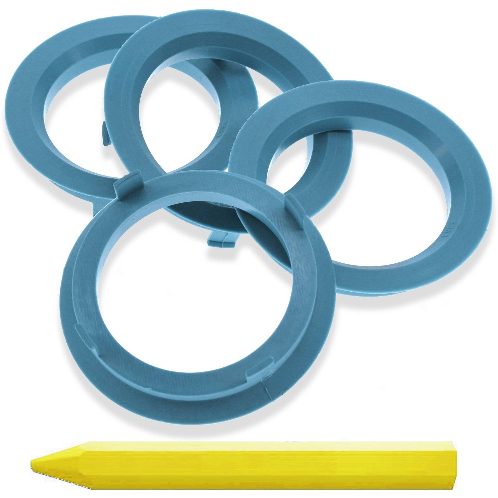 4x BRANDT Zentrierringe 70,1 x 56,1 mm Hellblau Radnabe Felgen Ringe + 1x Reifenkreide für AEZ Dezent uvm.