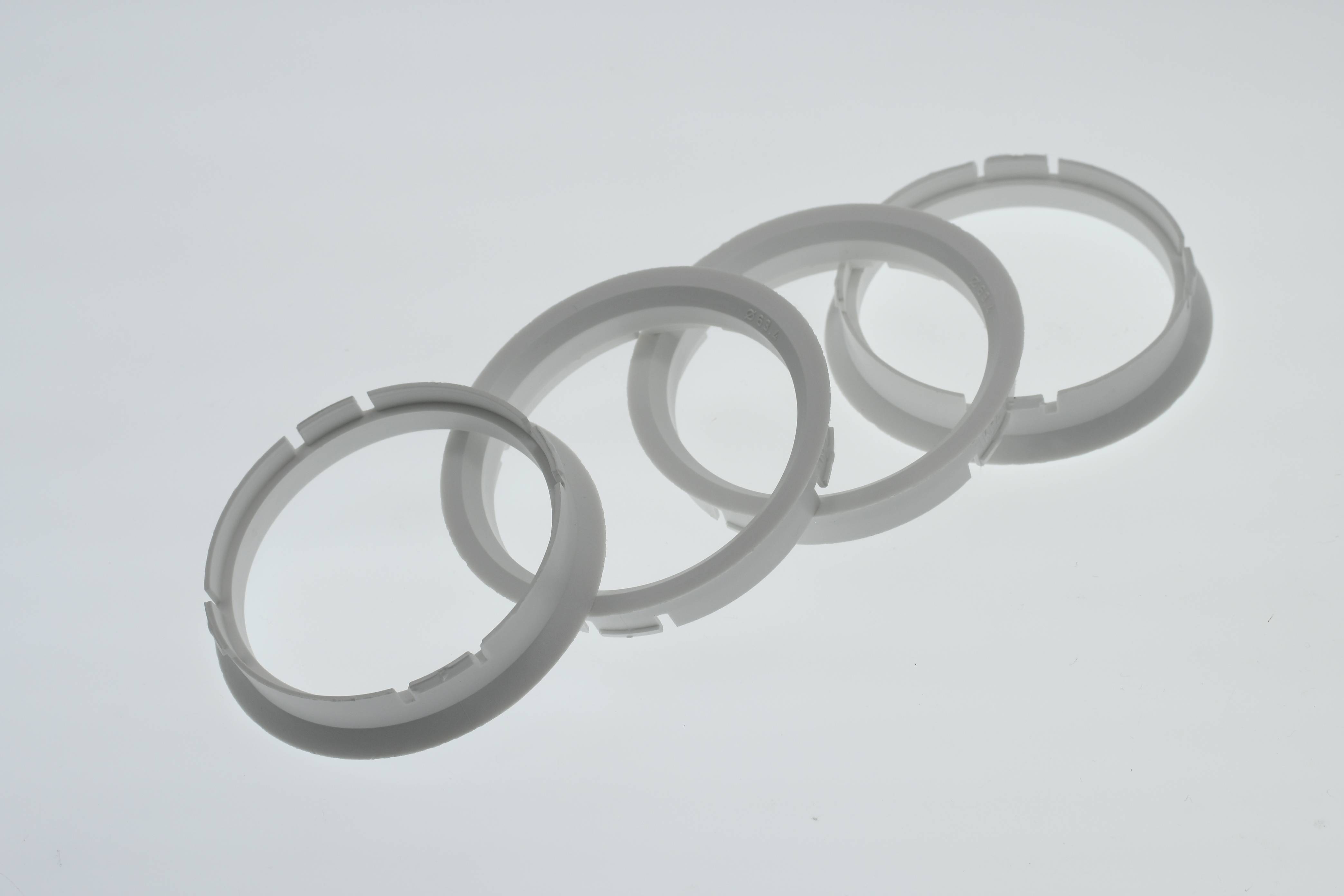 4x BRANDT Zentrierringe 70,0 x 63,4 mm Weiß Radnabe Felgen Ringe + 1x Reifen Kreide Fett Stift