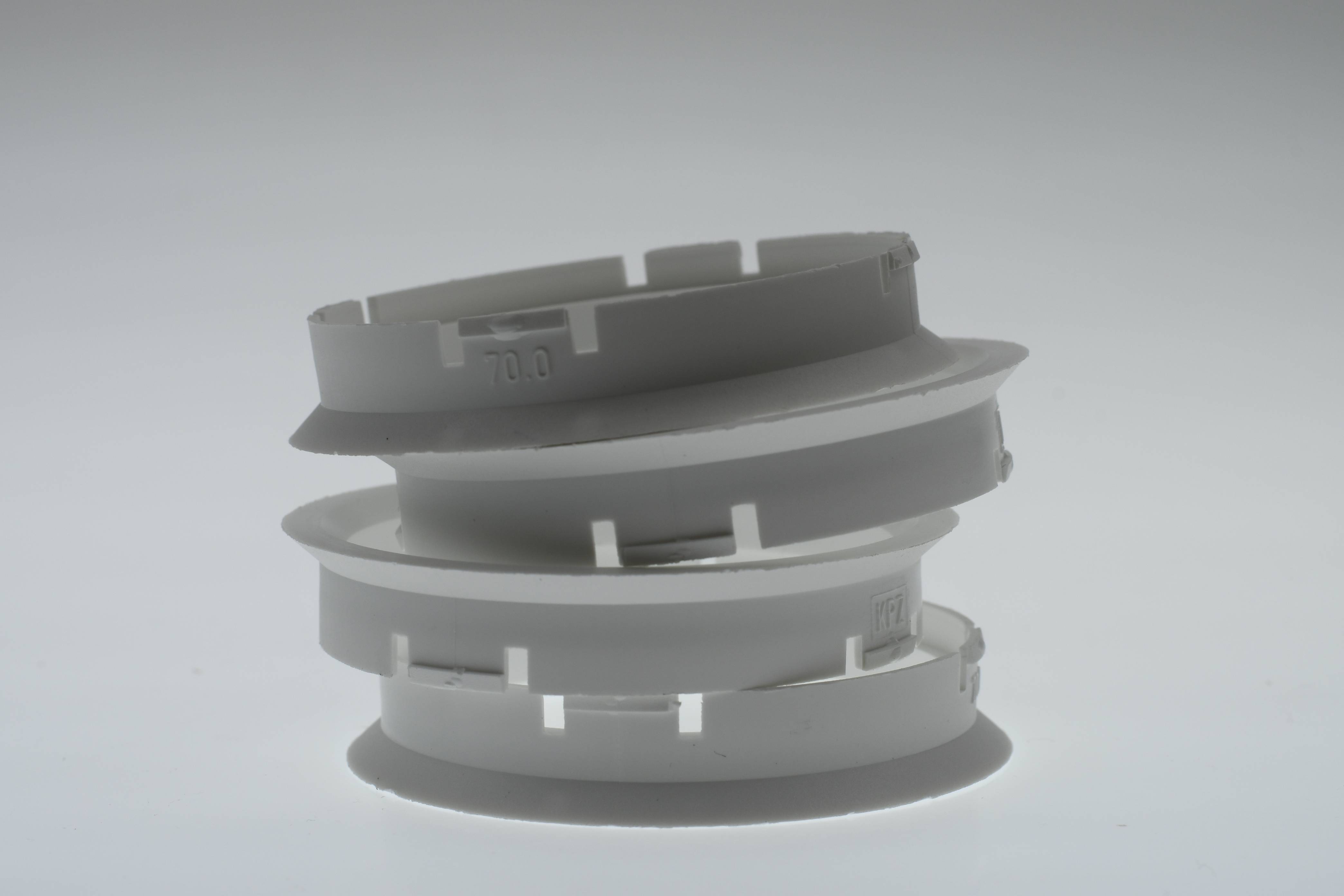 4x BRANDT Zentrierringe 70,0 x 63,4 mm Weiß Radnabe Felgen Ringe + 1x Reifen Kreide Fett Stift