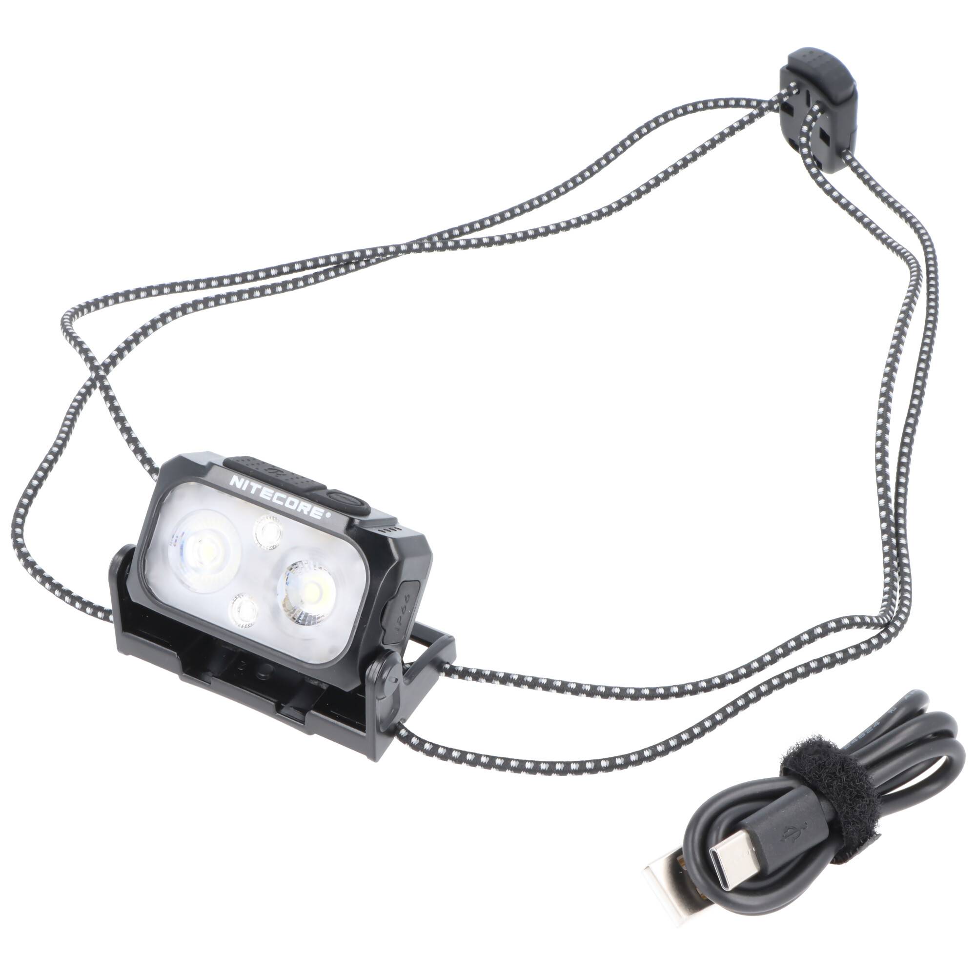 Nitecore NU25UL Stirnlampe, ultra leicht, einfaches Riemen-Kopfband, 3 Lichtquellen, zwei Tasten Bedienung