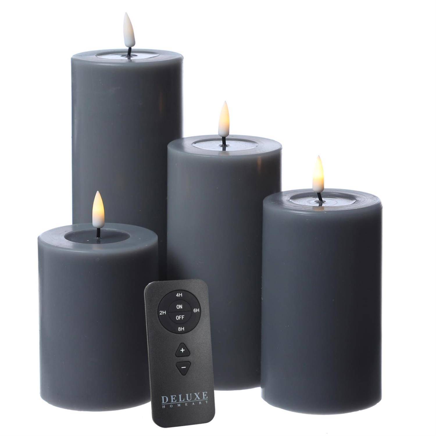 LED Kerzenset MIA Deluxe Adventskerzen Weihnachten 4 Größen mit Batterien/Fernb.