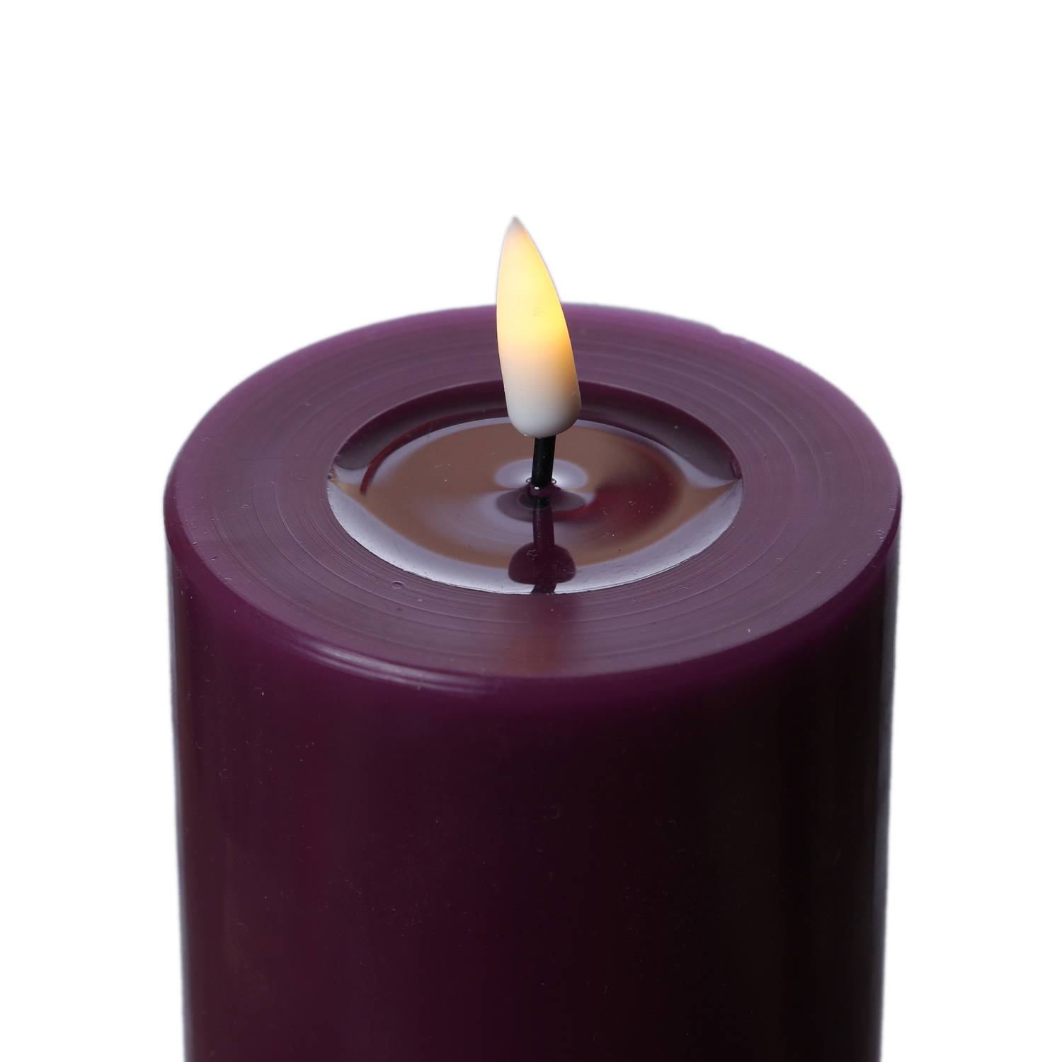LED Kerze Mia Deluxe Homeart Echtwachs flackernd H: 15cm D: 7,5cm beerenrot