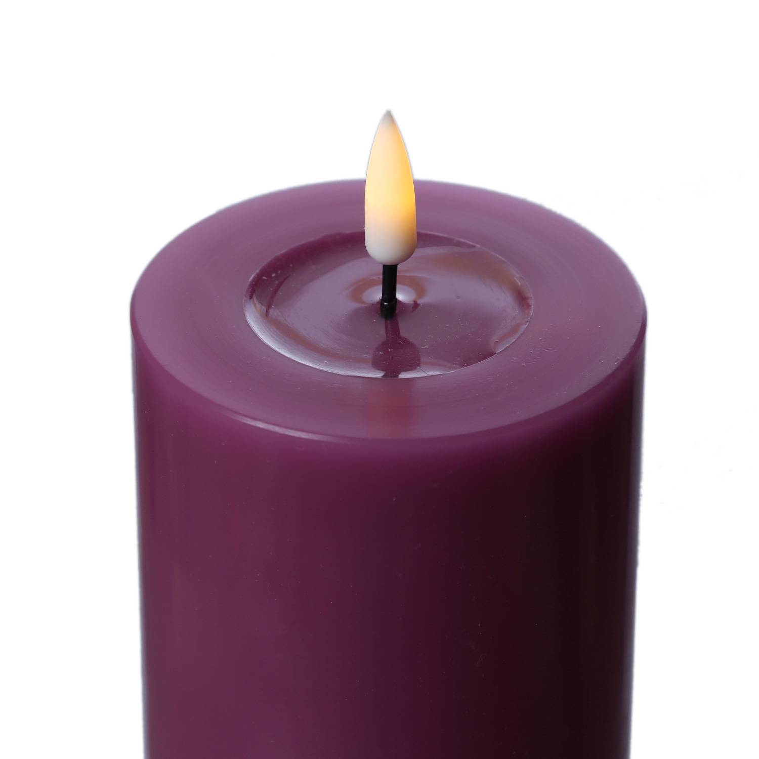 LED Kerze Mia Deluxe Homeart Echtwachs flackernd H: 15cm D: 5cm malve