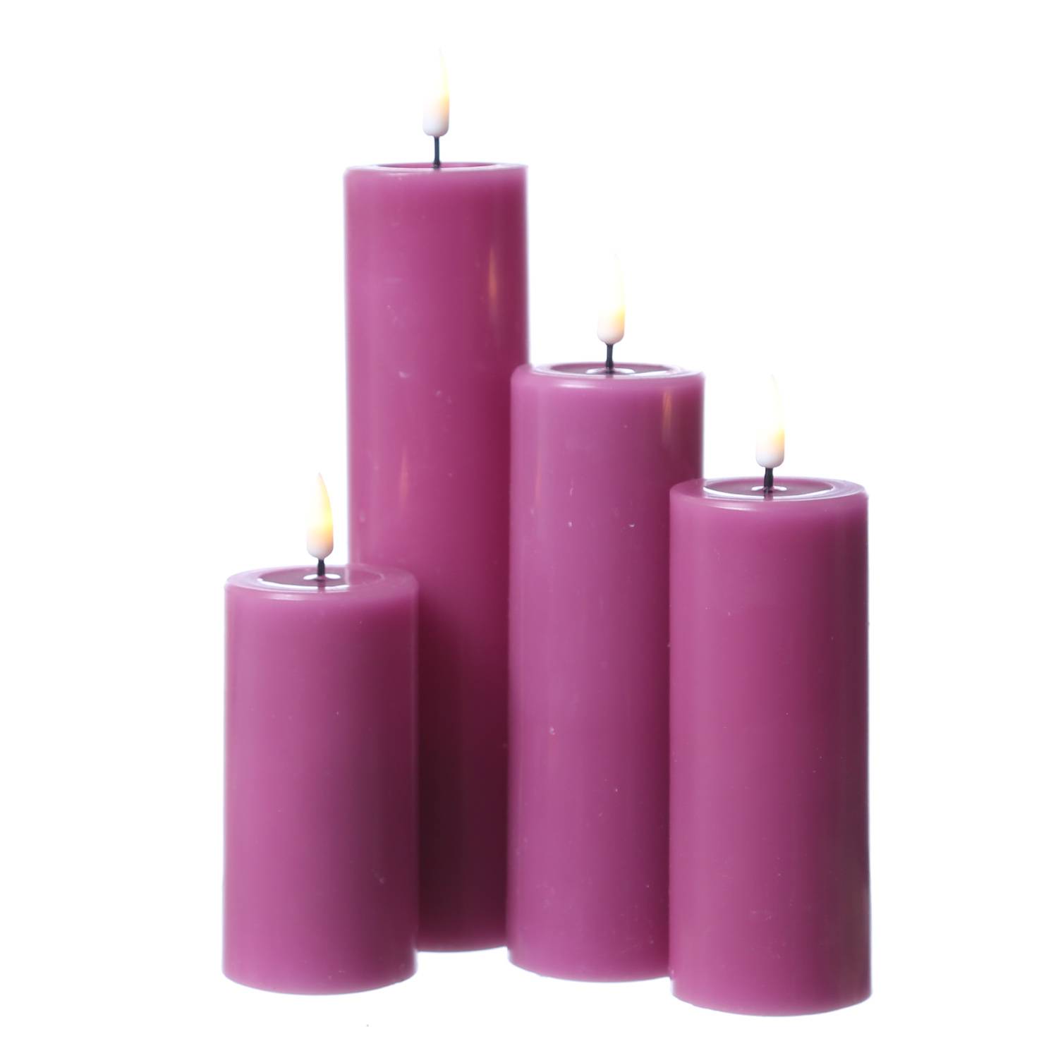 LED Kerze Mia Deluxe Homeart Echtwachs flackernd H: 12,5cm D: 5cm malve