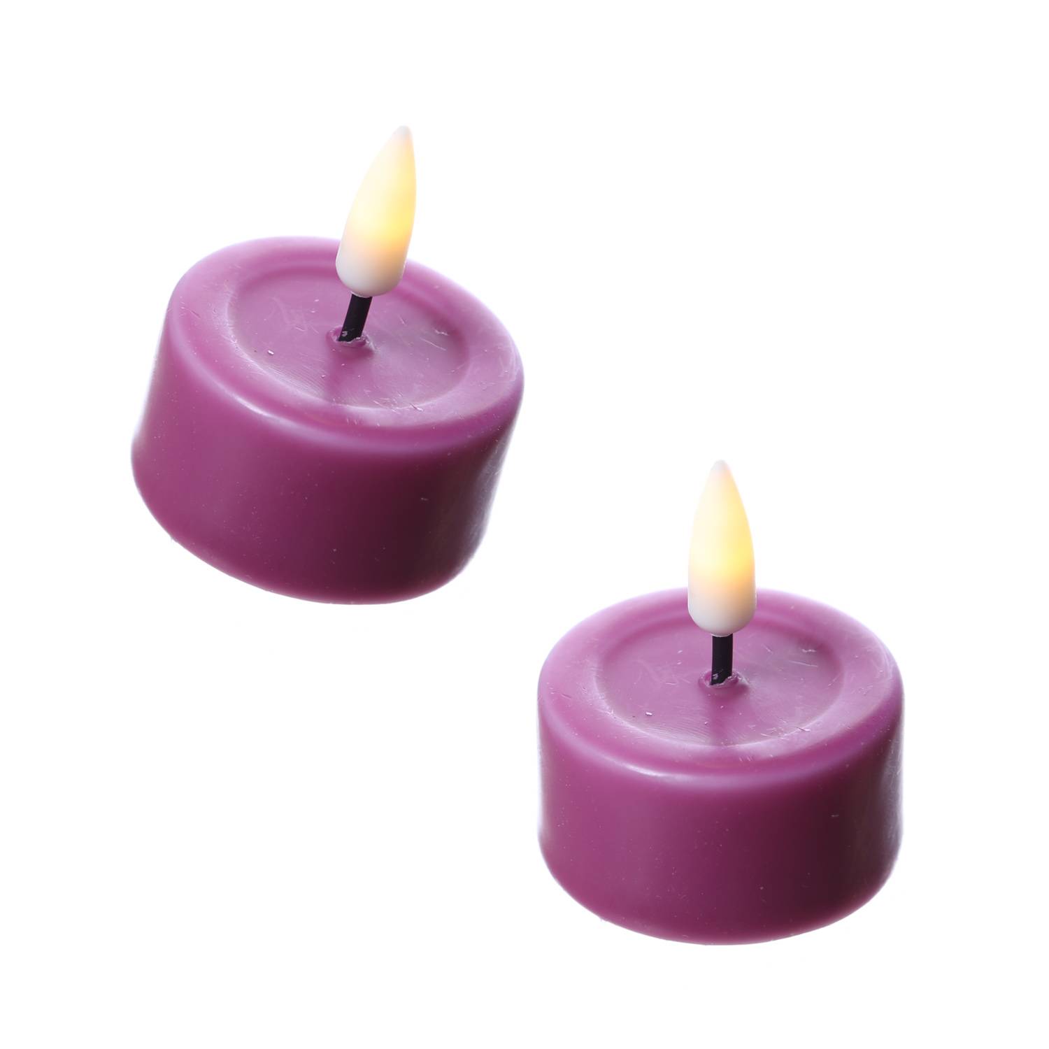 LED Teelicht Mia Deluxe Homeart flackernd inkl. Batterien D: 4,1cm malve 2St.