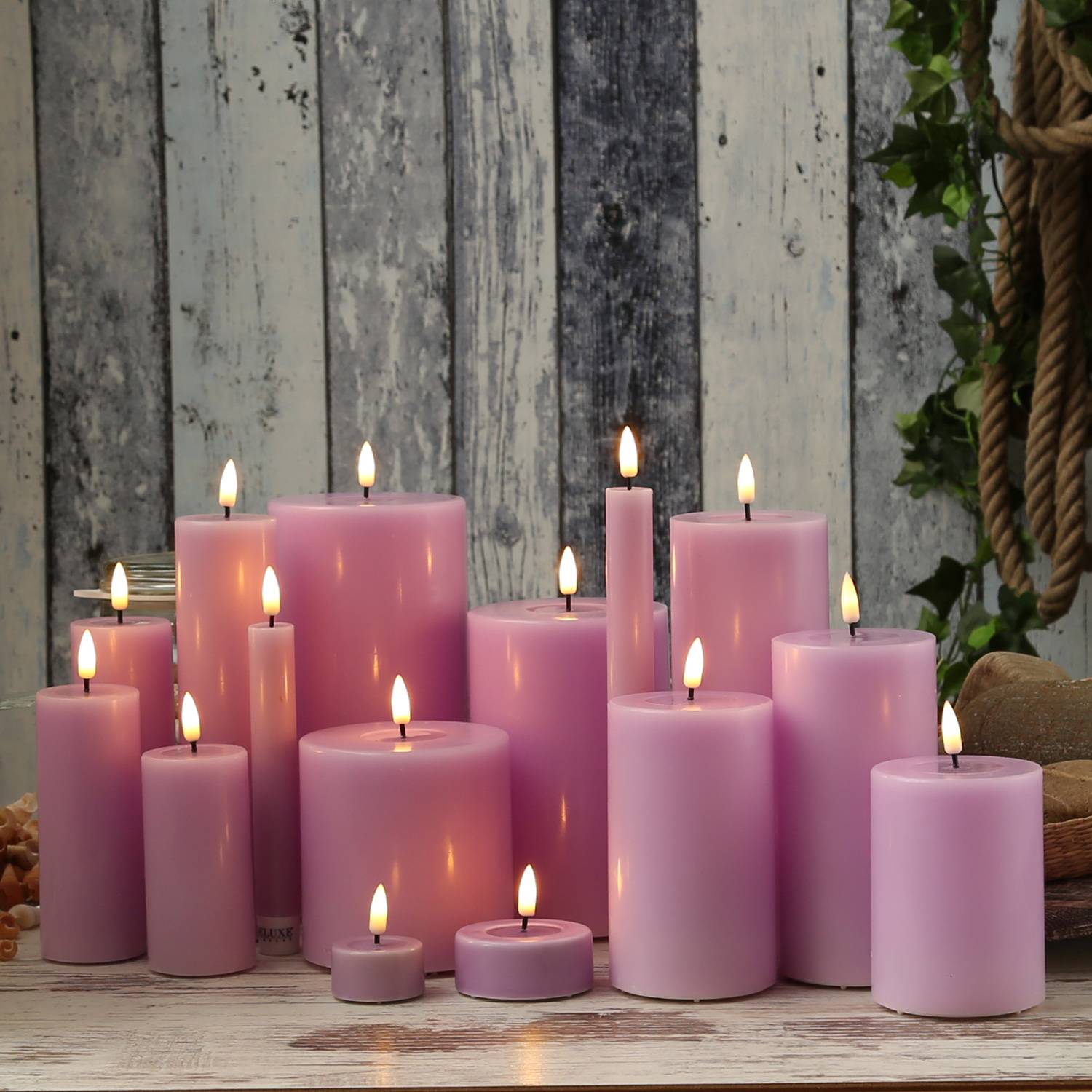 LED Teelicht Mia Deluxe Homeart flackernd inkl. Batterien D: 4,1cm lavendel 2St.