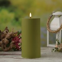 LED Kerze MIA Deluxe Homeart outdoor flackernde Flamme H: 20cm D: 10cm olivgrün LED Kerze MIA Deluxe Homeart outdoor flackernde Flamme H: 20cm D: 10cm olivgrün