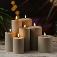 LED Kerze MIA Deluxe Homeart outdoor 3D Flamme flackernd H: 10cm D: 10cm sand LED Kerze MIA Deluxe Homeart outdoor 3D Flamme flackernd H: 10cm D: 10cm sand