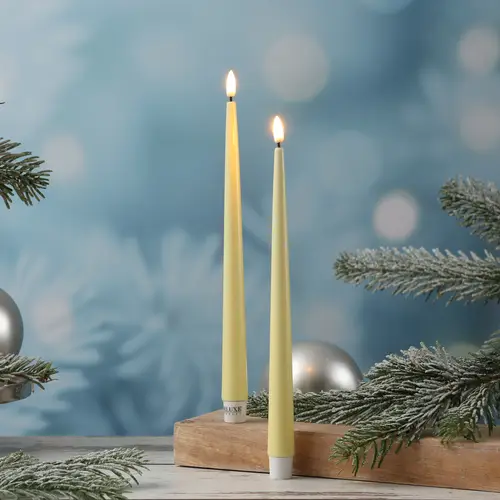 LED Stabkerze Deluxe Homeart Lack Tafelkerze 3D Flamme flackernd 28cm gelb 2St. LED Stabkerze Deluxe Homeart Lack Tafelkerze 3D Flamme flackernd 28cm gelb 2St.
