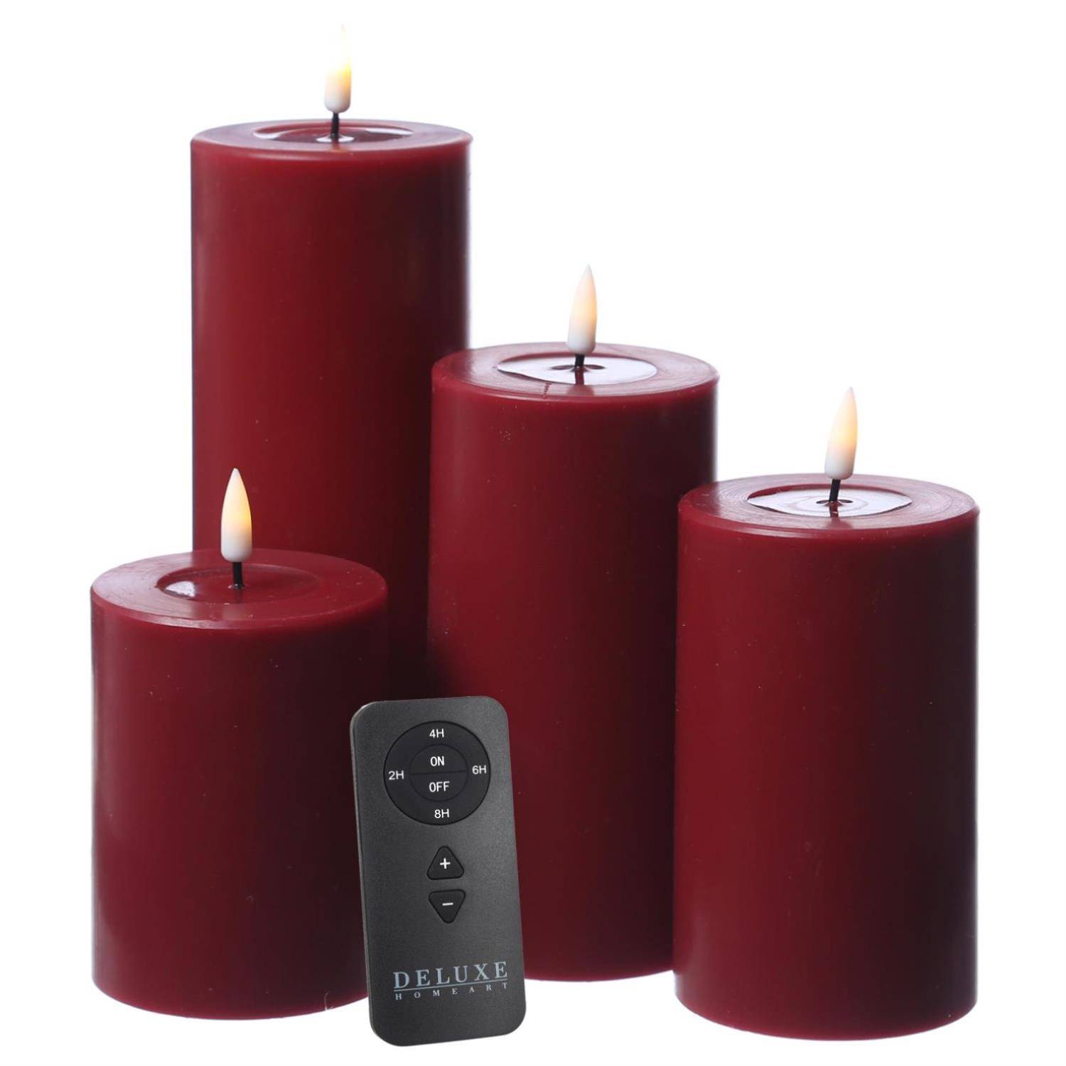 LED Kerzenset MIA Deluxe Adventskerzen Weihnachten 4 Größen mit Batterien/Fernb.