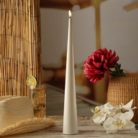 LED Kegelkerze Lea Deluxe Homeart Lack Kegelform 3D Flamme flackernd 38cm weiß LED Kegelkerze Lea Deluxe Homeart Lack Kegelform 3D Flamme flackernd 38cm weiß