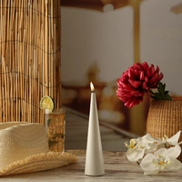 LED Kegelkerze Lea Deluxe Homeart Lack Kegelform 3D Flamme flackernd 20cm weiß LED Kegelkerze Lea Deluxe Homeart Lack Kegelform 3D Flamme flackernd 20cm weiß