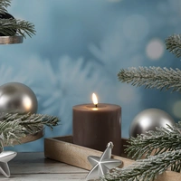 LED Kerze Mia Deluxe Homeart Echtwachs 3D Flamme flackernd H: 10cm D: 10cm mokka LED Kerze Mia Deluxe Homeart Echtwachs 3D Flamme flackernd H: 10cm D: 10cm mokka