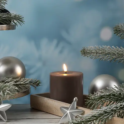 LED Kerze Mia Deluxe Homeart Echtwachs 3D Flamme flackernd H: 10cm D: 10cm mokka LED Kerze Mia Deluxe Homeart Echtwachs 3D Flamme flackernd H: 10cm D: 10cm mokka