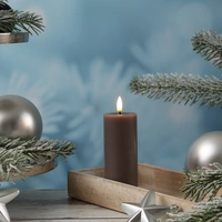 LED Kerze Mia Deluxe Homeart Echtwachs flackernde Flamme H: 12,5cm D: 5cm mokka LED Kerze Mia Deluxe Homeart Echtwachs flackernde Flamme H: 12,5cm D: 5cm mokka