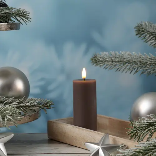 LED Kerze Mia Deluxe Homeart Echtwachs flackernde Flamme H: 12,5cm D: 5cm mokka LED Kerze Mia Deluxe Homeart Echtwachs flackernde Flamme H: 12,5cm D: 5cm mokka