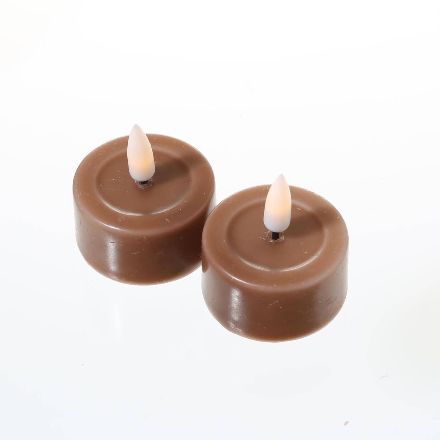 LED Teelicht Mia Deluxe Homeart flackernd mit Batterien D: 4,1cm karamell 2St