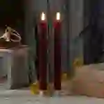 LED Stabkerzen Deluxe Tafelkerzen Echtwachs flackernd 24cm bordeauxrot 2Stk LED Stabkerzen Deluxe Tafelkerzen Echtwachs flackernd 24cm bordeauxrot 2Stk