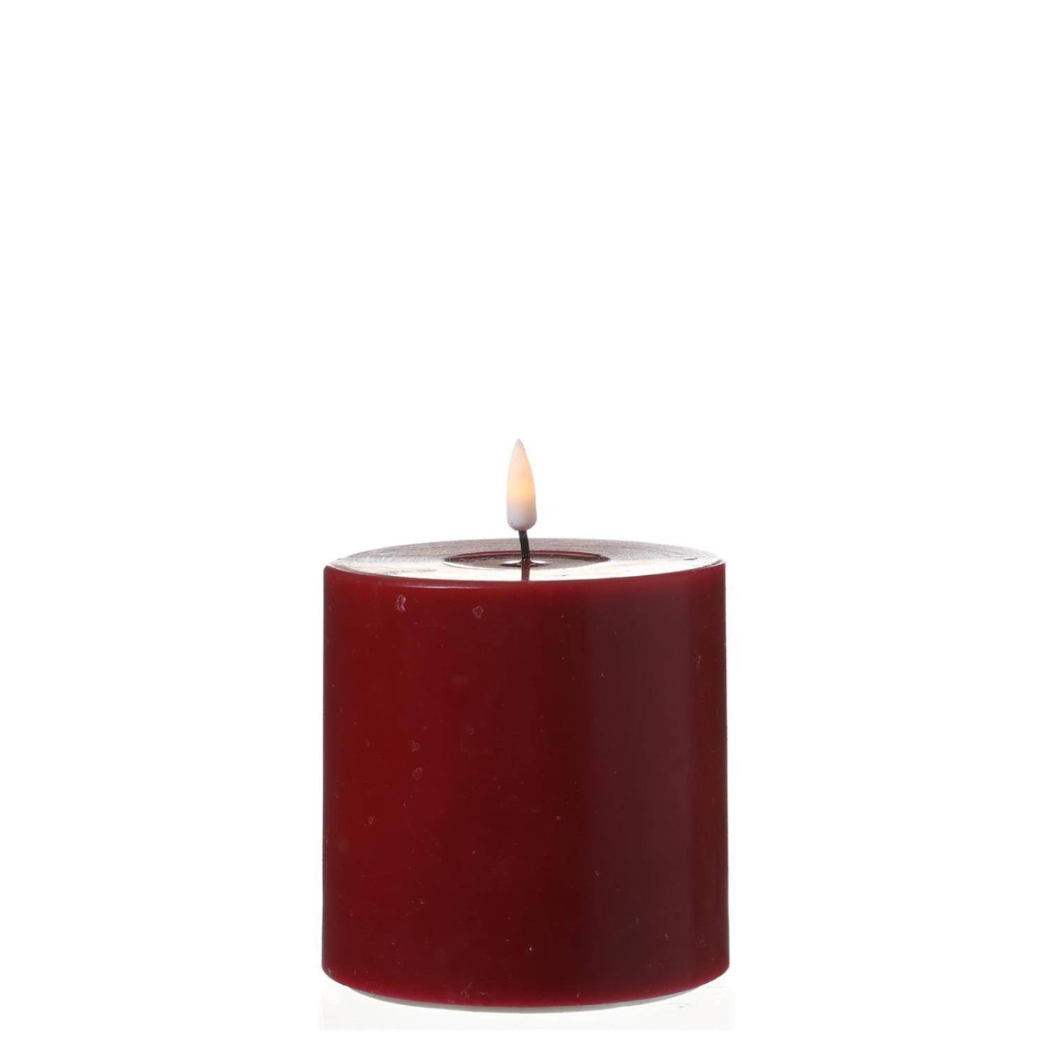 LED Kerze Mia Deluxe Homeart Echtwachs flackernde Flamme H: 10cm D: 10cm rot