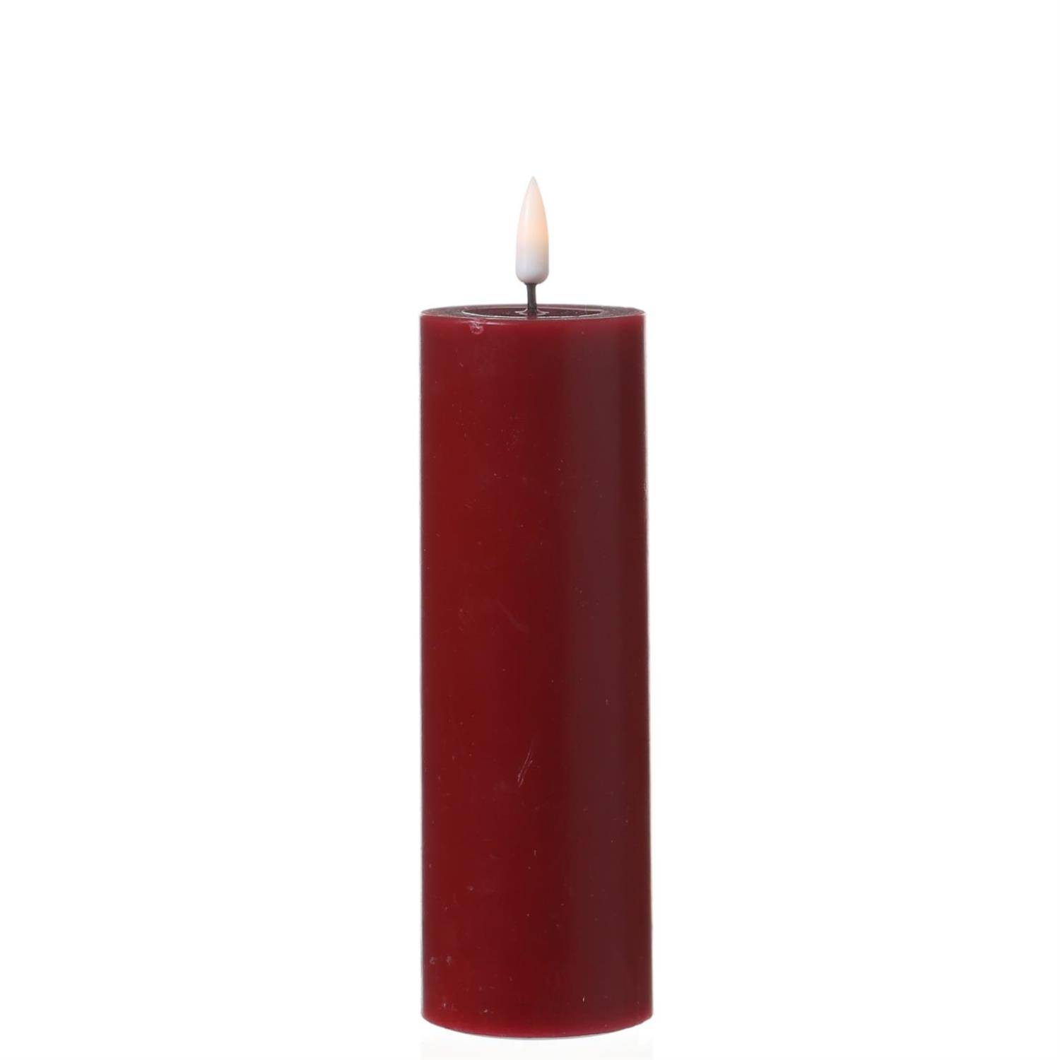 LED Kerze Mia Deluxe Homeart Echtwachs flackernde Flamme H: 15cm D: 5cm rot