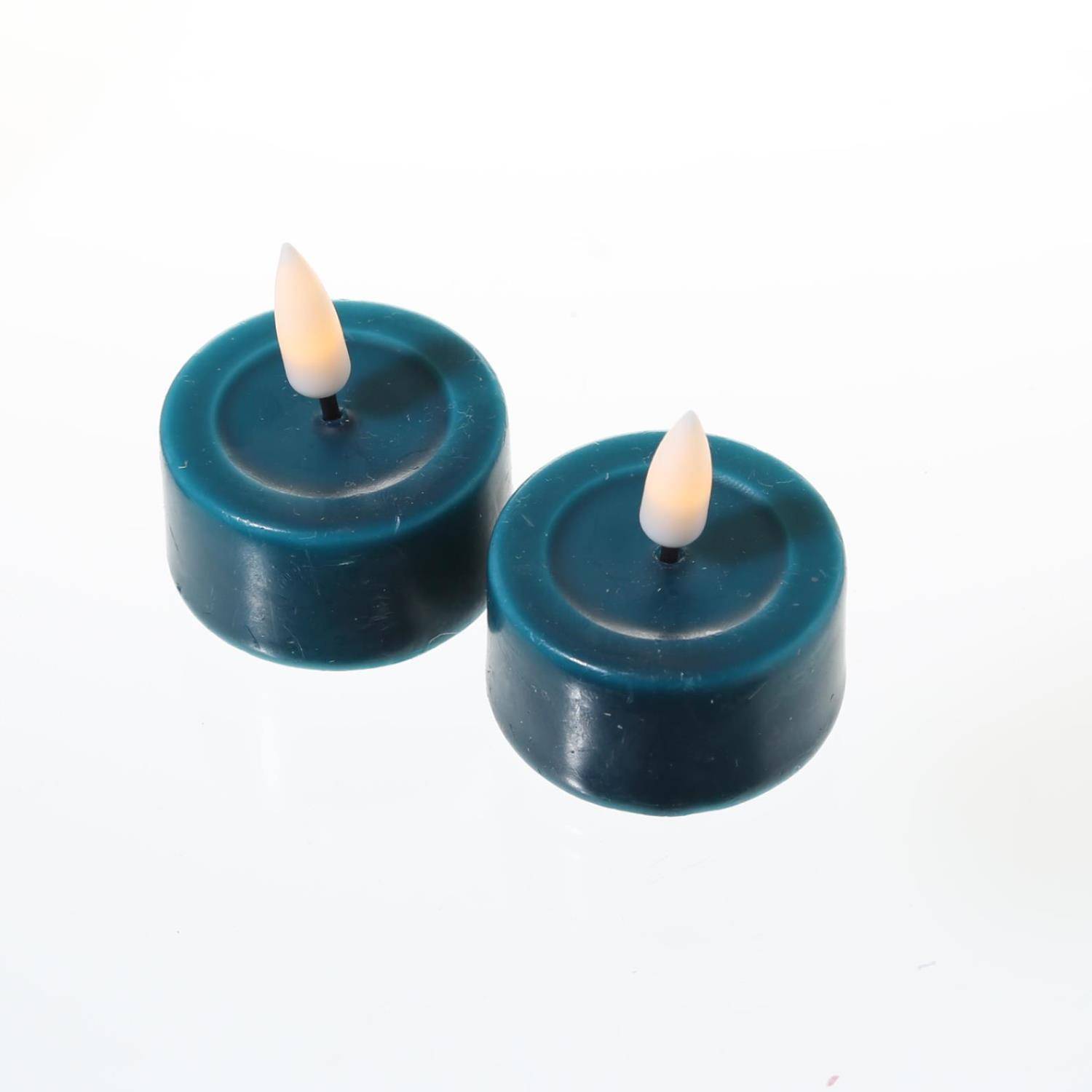 LED Teelichter Mia Deluxe Homeart flackernd inkl. Batterien D: 4,1cm petrol 2St