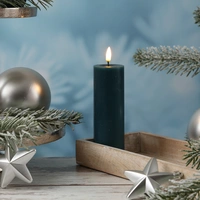 LED Kerze Mia Deluxe Homeart Echtwachs flackernde Flamme H: 15cm D: 5cm petrol LED Kerze Mia Deluxe Homeart Echtwachs flackernde Flamme H: 15cm D: 5cm petrol