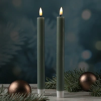 LED Stabkerzen Mia Deluxe Homeart Tafelkerzen Echtwachs 24cm salbeigrün 2Stk LED Stabkerzen Mia Deluxe Homeart Tafelkerzen Echtwachs 24cm salbeigrün 2Stk