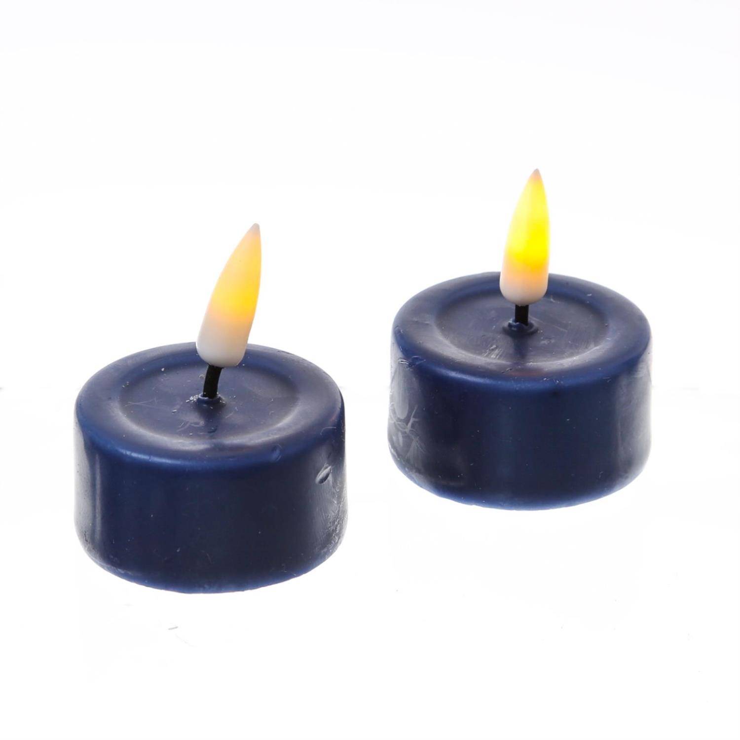 LED Teelichter Mia Deluxe Homeart flackernd inkl. Batterien D: 4,1cm blau 2St.