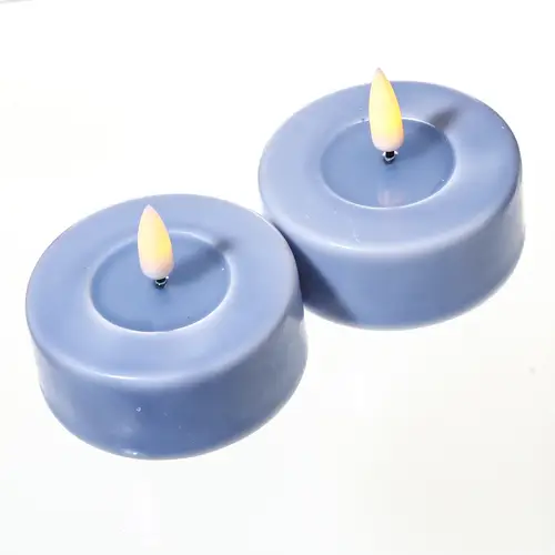 LED Maxi Teelichter Mia Deluxe Homeart flackernd Echtwachs D: 6,1cm blau 2 Stück LED Maxi Teelichter Mia Deluxe Homeart flackernd Echtwachs D: 6,1cm blau 2 Stück