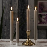 LED Stabkerzen Mia Deluxe Homeart Tafelkerzen Echtwachs 3D Flamme 24m sand 2Stk LED Stabkerzen Mia Deluxe Homeart Tafelkerzen Echtwachs 3D Flamme 24m sand 2Stk