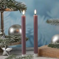 LED Stabkerzen Mia Deluxe Homeart Tafelkerzen Echtwachs 3D Flamme 24cm lila 2Stk LED Stabkerzen Mia Deluxe Homeart Tafelkerzen Echtwachs 3D Flamme 24cm lila 2Stk