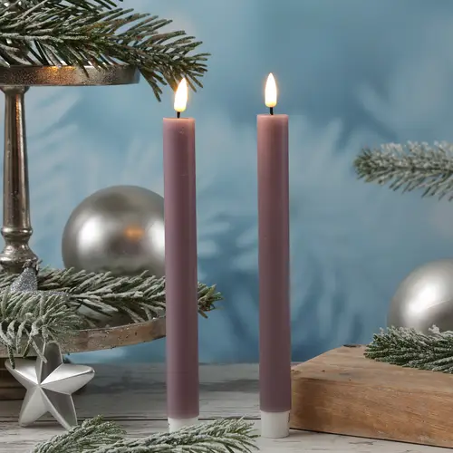 LED Stabkerzen Mia Deluxe Homeart Tafelkerzen Echtwachs 3D Flamme 24cm lila 2Stk LED Stabkerzen Mia Deluxe Homeart Tafelkerzen Echtwachs 3D Flamme 24cm lila 2Stk