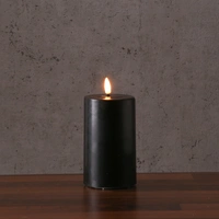 LED Kerze Deluxe Echtwachs realistische 3D Flamme H:15cm Batteriebetrieb schwarz LED Kerze Deluxe Echtwachs realistische 3D Flamme H:15cm Batteriebetrieb schwarz