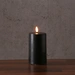 LED Kerze Deluxe Echtwachs realistische 3D Flamme H:15cm Batteriebetrieb schwarz LED Kerze Deluxe Echtwachs realistische 3D Flamme H:15cm Batteriebetrieb schwarz