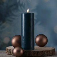 LED Kerze Mia Deluxe Homeart Echtwachs flackernde Flamme H: 20cm D: 7,5cm petrol LED Kerze Mia Deluxe Homeart Echtwachs flackernde Flamme H: 20cm D: 7,5cm petrol