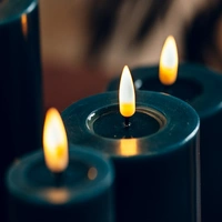 LED Kerze Mia Deluxe Homeart Echtwachs flackernde Flamme H: 20cm D: 7,5cm petrol LED Kerze Mia Deluxe Homeart Echtwachs flackernde Flamme H: 20cm D: 7,5cm petrol