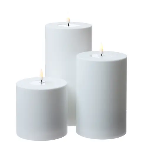 LED Kerze MIA Deluxe Homeart outdoor 3D Flamme flackernd H: 20cm D: 10cm weiß LED Kerze MIA Deluxe Homeart outdoor 3D Flamme flackernd H: 20cm D: 10cm weiß