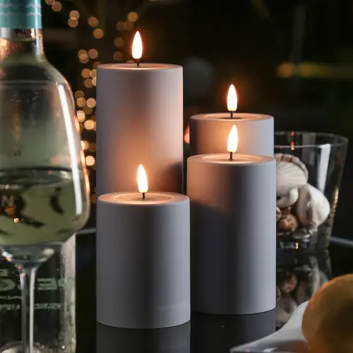 LED Kerze MIA outdoor Deluxe Homeart Stumpenkerze für Außen H: 20cm D:7,5cm grau LED Kerze MIA outdoor Deluxe Homeart Stumpenkerze für Außen H: 20cm D:7,5cm grau