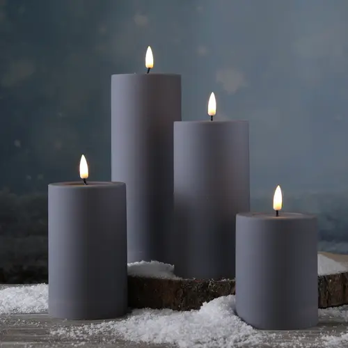 LED Kerze MIA outdoor Deluxe Homeart Stumpenkerze f. Außen H:12,5cm D:7,5cm grau LED Kerze MIA outdoor Deluxe Homeart Stumpenkerze f. Außen H:12,5cm D:7,5cm grau