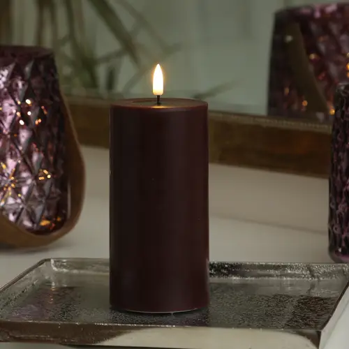 LED Kerze Mia Deluxe Homeart Echtwachs flackernd H: 15cm D: 7,5cm weinrot LED Kerze Mia Deluxe Homeart Echtwachs flackernd H: 15cm D: 7,5cm weinrot