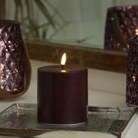 LED Kerze Mia Deluxe Homeart Echtwachs flackernde Flamme H: 10cm D: 10cm weinrot LED Kerze Mia Deluxe Homeart Echtwachs flackernde Flamme H: 10cm D: 10cm weinrot